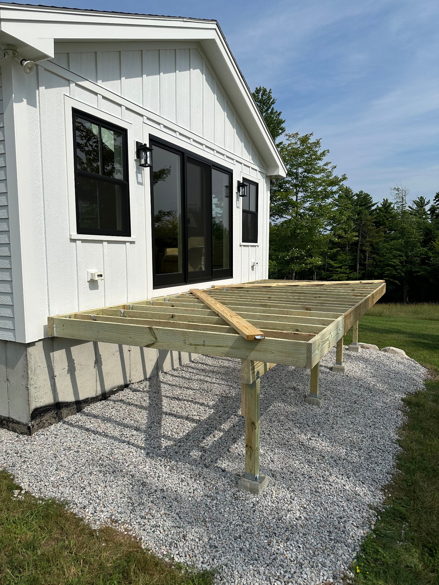 Custom Ipe hardwood deck construction in the Mount Washington Valley by Valley Builders