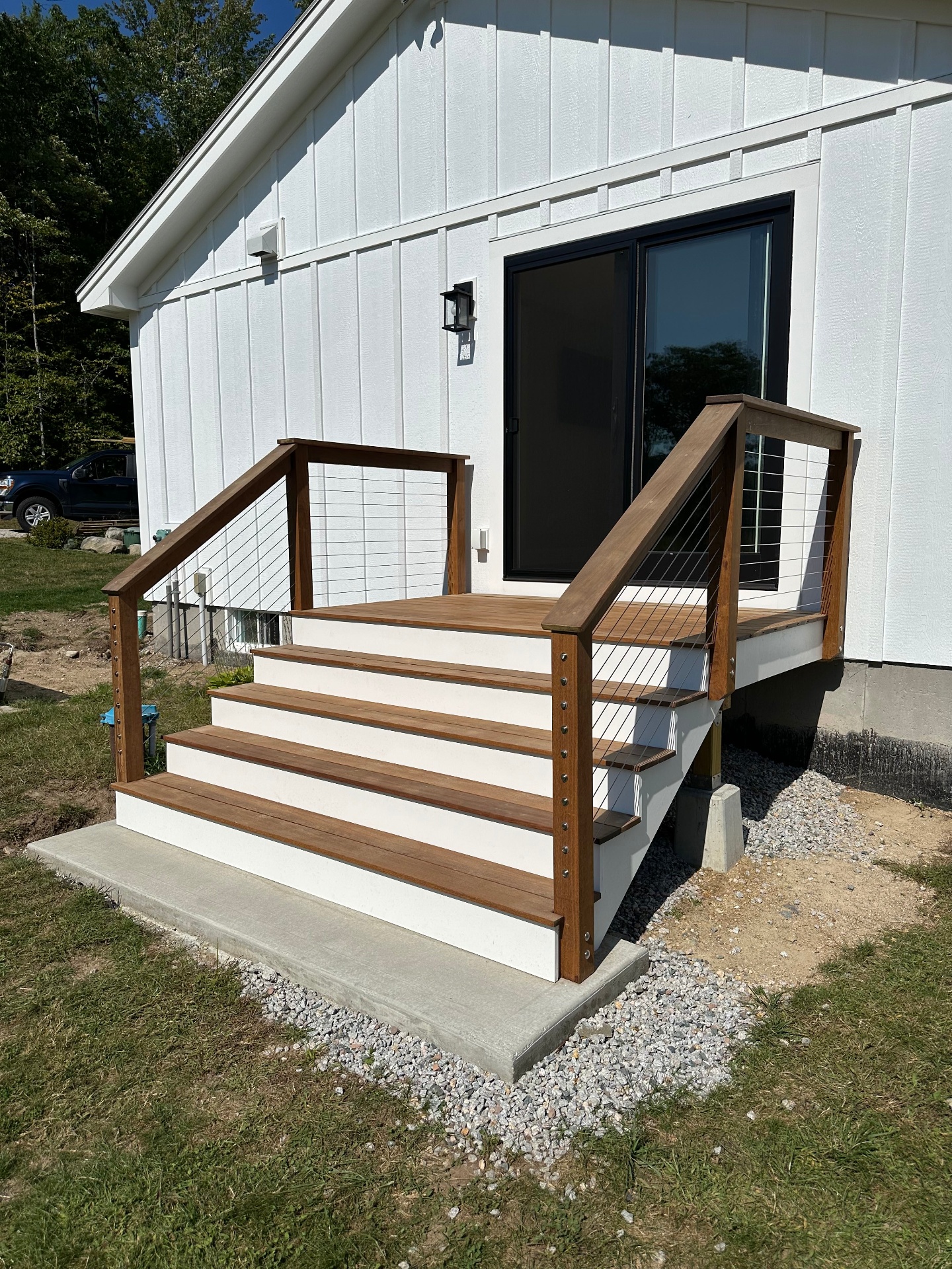 Custom Ipe hardwood deck construction in the Mount Washington Valley by Valley Builders