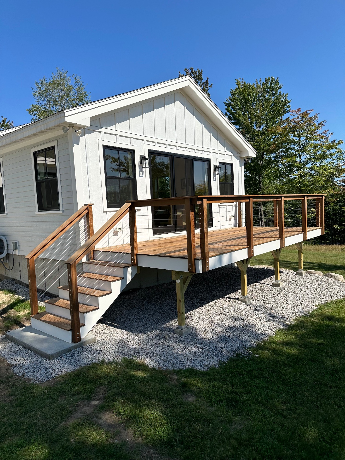 Custom Ipe hardwood deck construction in the Mount Washington Valley by Valley Builders