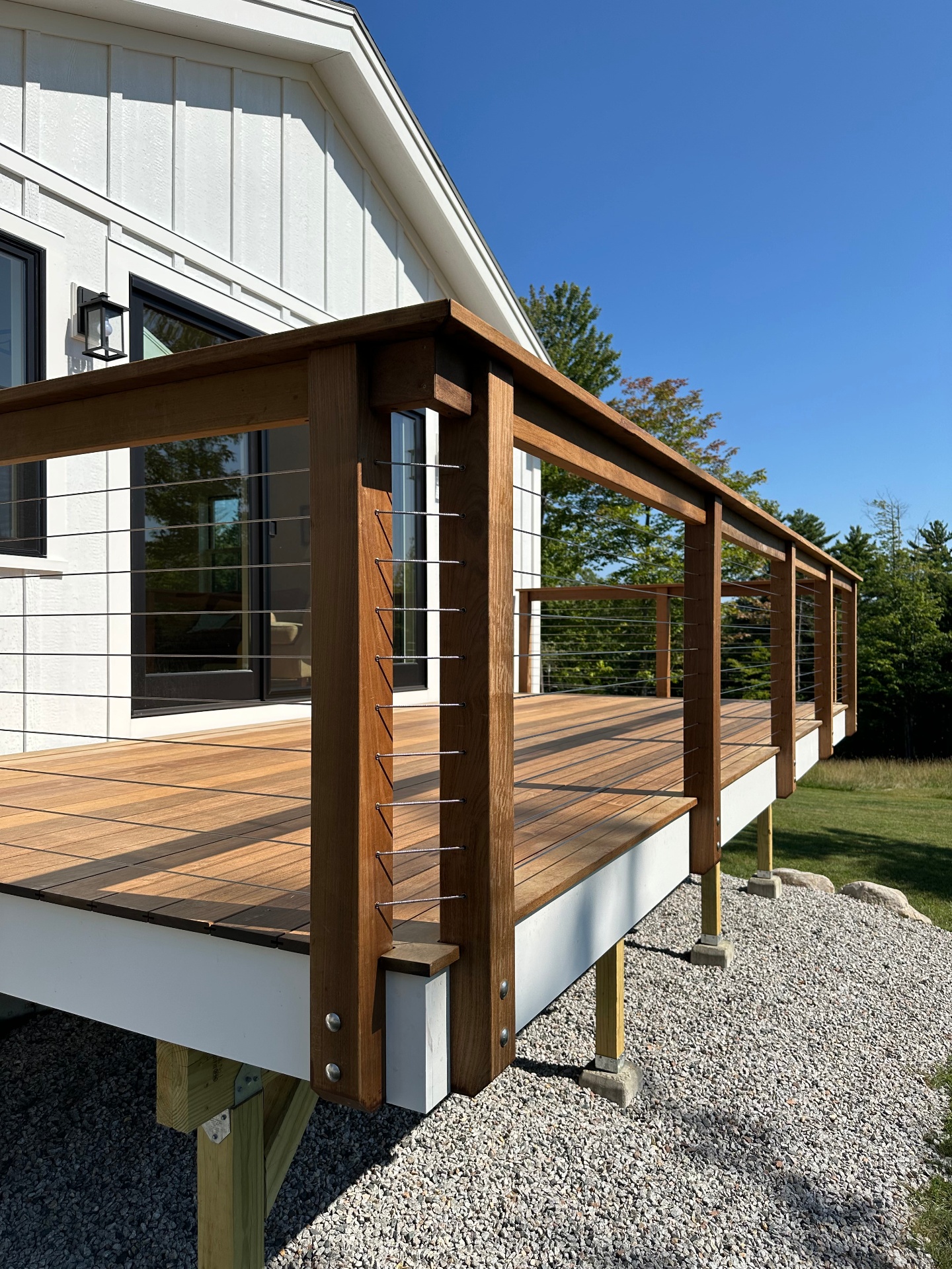 Custom Ipe hardwood deck construction in the Mount Washington Valley by Valley Builders