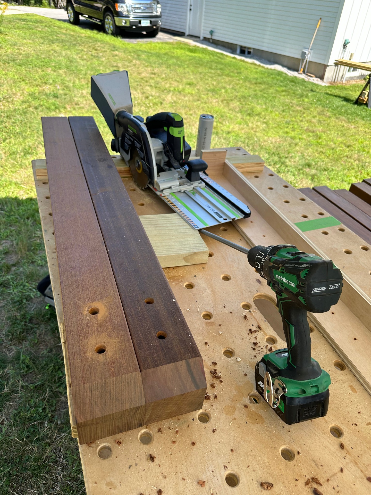Custom Ipe hardwood deck construction in the Mount Washington Valley by Valley Builders